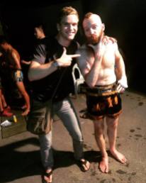 John Briggs post Muay Thai win (2015). Greasy with Tiger Balm